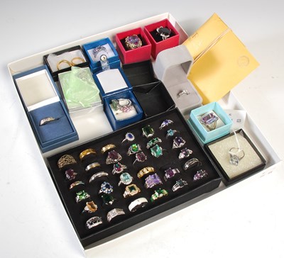 Lot 271 - A box of assorted costume jewellery rings, to...