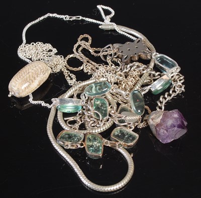 Lot 274 - A box of assorted silver and white metal...