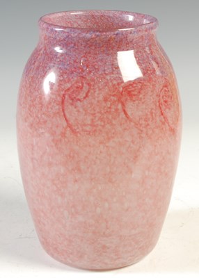 Lot 410 - A 20th century Vasart pink glass vase, with...