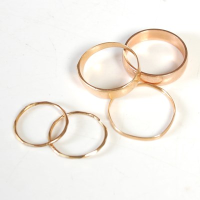 Lot 218 - A group of three gold rings, to include one...