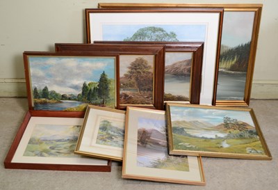 Lot 645 - A box of assorted paintings, to include D....