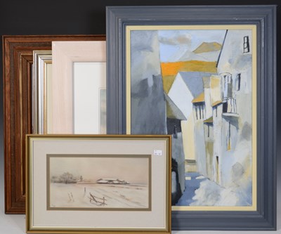 Lot 674 - A box of assorted paintings, to include A....