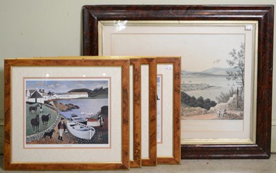 Lot 661 - A box of assorted prints, to include four...