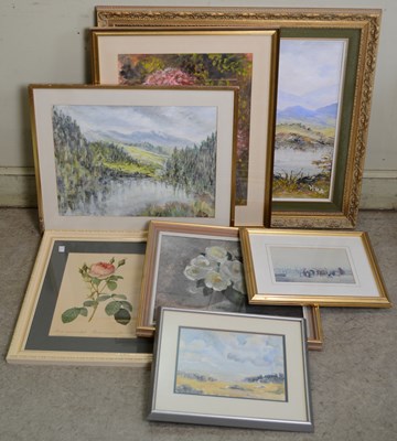 Lot 669 - A box of assorted paintings, to include still...