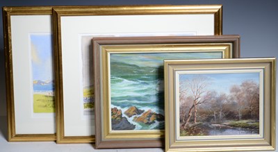 Lot 657 - A box of assorted paintings, to include George...