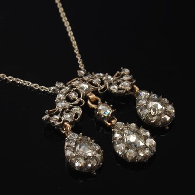 Lot 330 - A 19th century yellow and white metal rose cut...