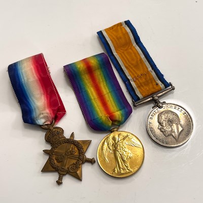 Lot 336 - Great War Interest, A group of three medals...