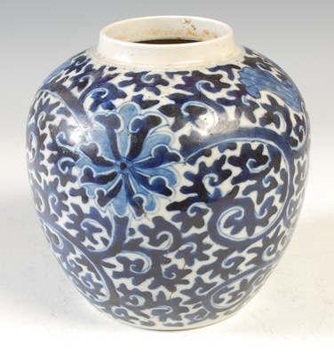 Lot 505 - A Chinese blue and white porcelain jar,...