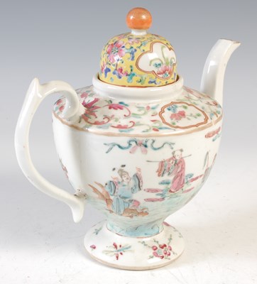 Lot 506A - A Chinese porcelain famille rose teapot and...