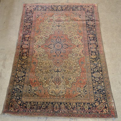 Lot 937 - An antique Tabriz rug, the rectangular field...
