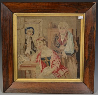 Lot 758 - A 19th century needlework tapestry picture...