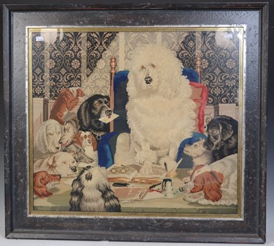 Lot 759 - Dog interest - A 19th century needlework...