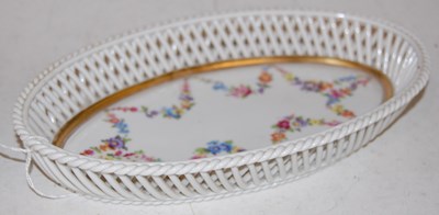 Lot 162 - A Herend hand-painted porcelain oval basket...