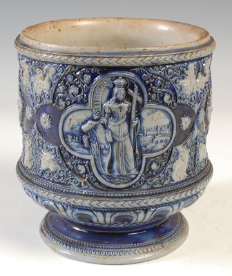 Lot 489 - A Westerwald salt glazed pottery jardiniere,...