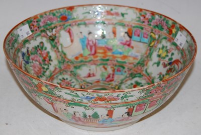 Lot 161 - A Chinese porcelain famille rose Canton punch...