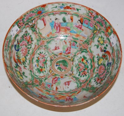 Lot 161 - A Chinese porcelain famille rose Canton punch...