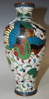 Lot 165 - A Chinese white ground cloisonne vase, late...