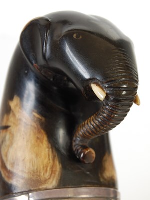 Lot 242 - An unusual Scottish curly horn snuff mull...