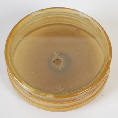 Lot 245 - A Scottish horn circular snuff box with glass...