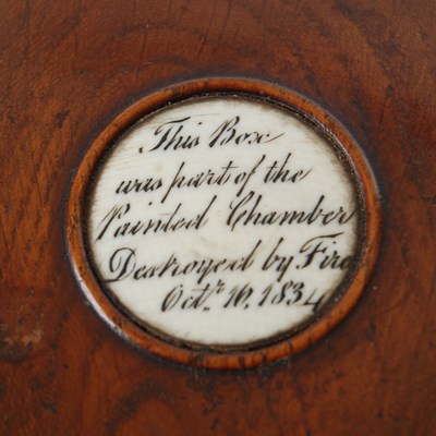 Lot 250 - A treen circular snuff box, with bone inset...