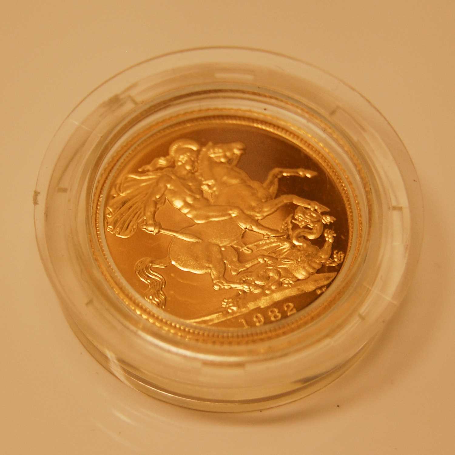 Lot 218 - An Elizabeth II gold half sovereign dated 1982