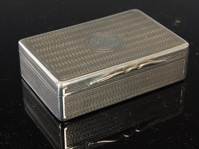 Lot 252 - A Scottish silver rectangular snuff box with...