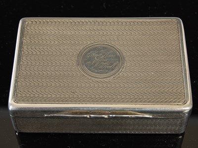 Lot 252 - A Scottish silver rectangular snuff box with...