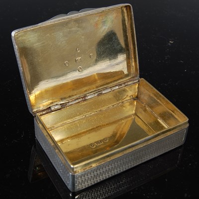 Lot 252 - A Scottish silver rectangular snuff box with...