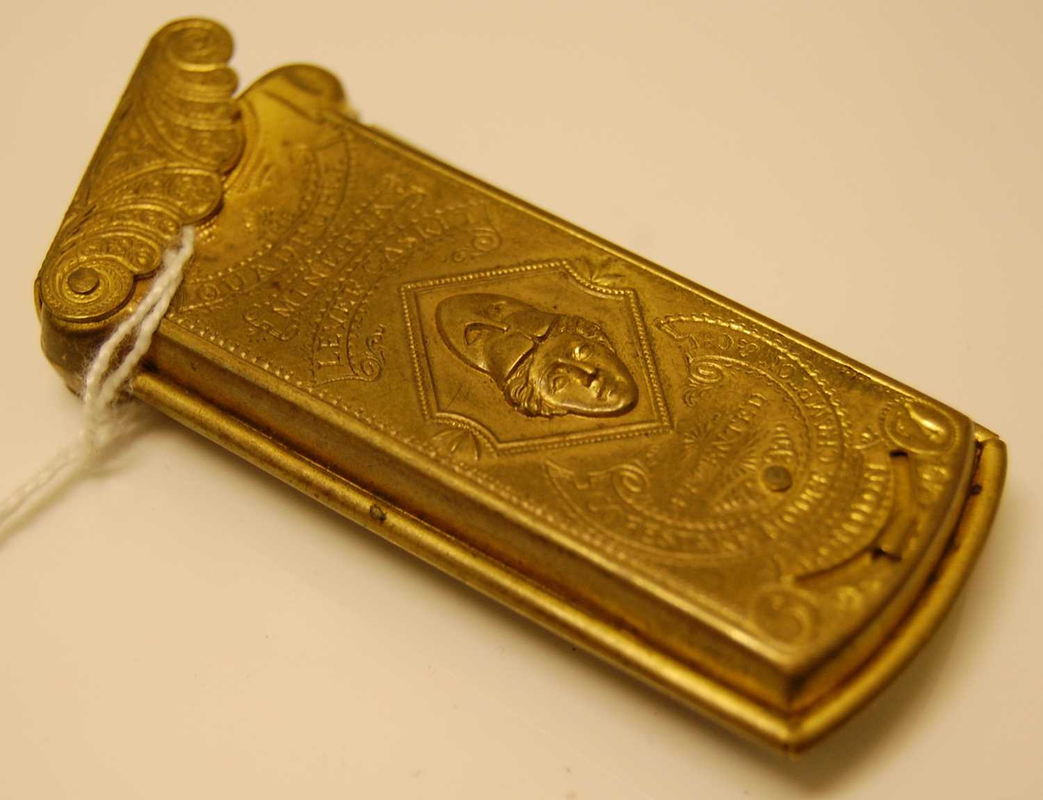 Lot 230 - A vintage brass needle case 'The Quadruple...