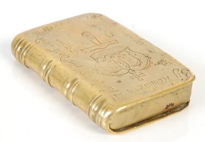 Lot 254 - A Scottish novelty brass snuff box in the form...