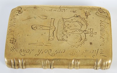 Lot 254 - A Scottish novelty brass snuff box in the form...