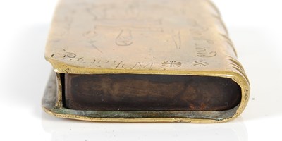 Lot 254 - A Scottish novelty brass snuff box in the form...