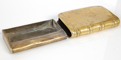 Lot 254 - A Scottish novelty brass snuff box in the form...