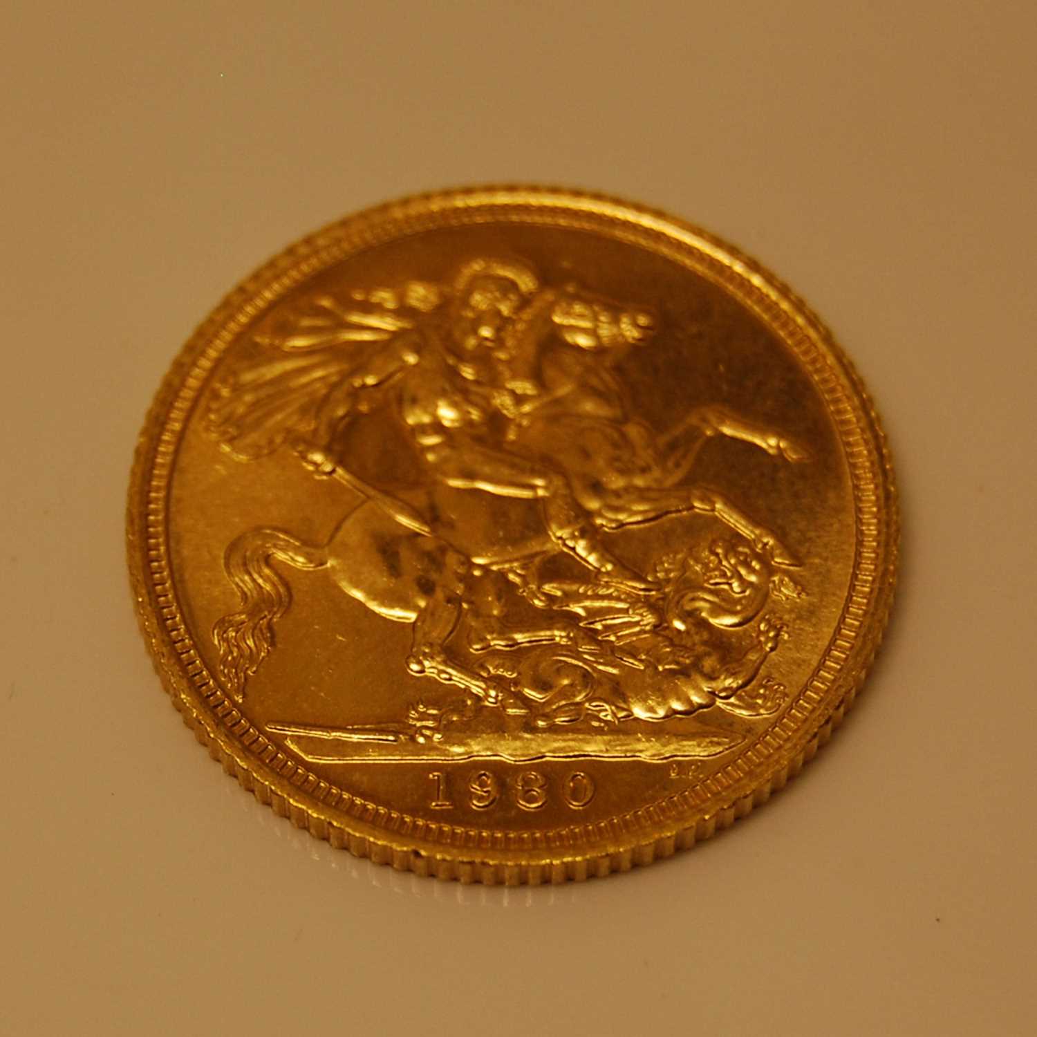 Lot 242 - An Elizabeth II gold sovereign dated 1980