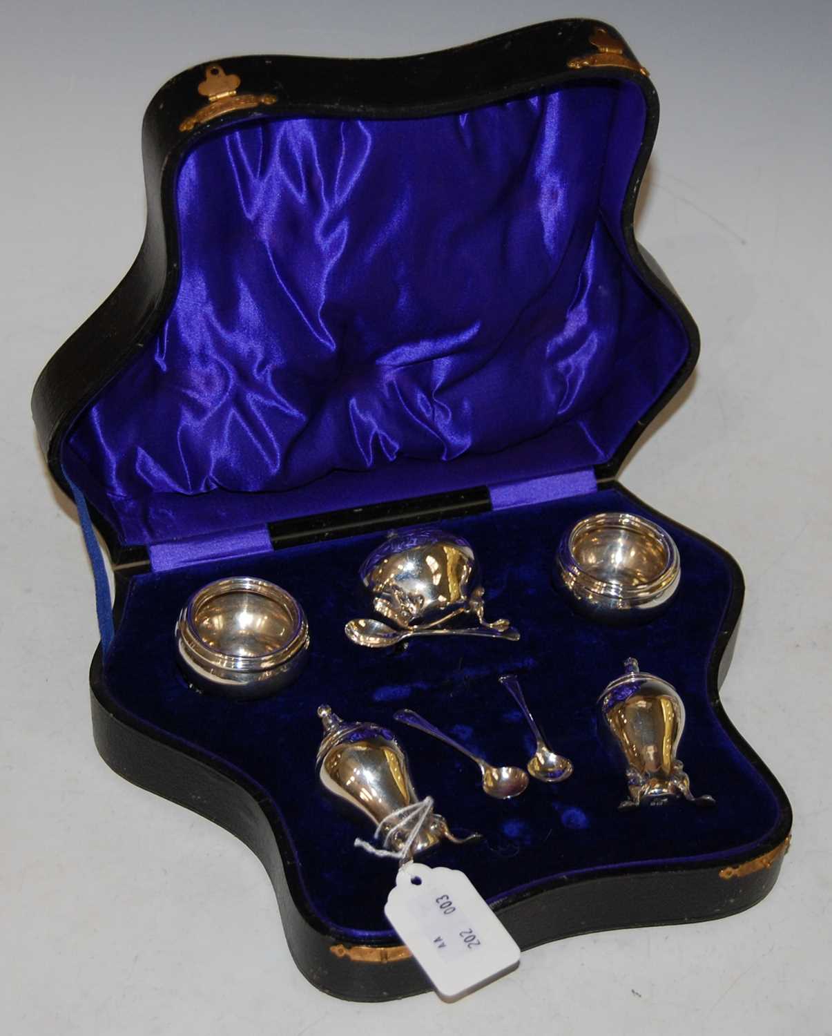 Lot 256 - A Birmingham silver cased five-piece Art...