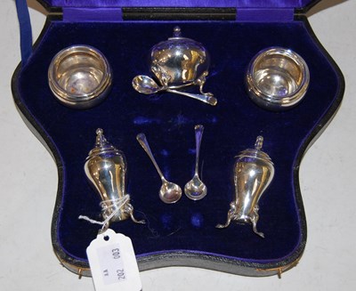 Lot 256 - A Birmingham silver cased five-piece Art...