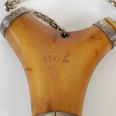 Lot 256 - A Scottish three-pronged antler snuff box,...