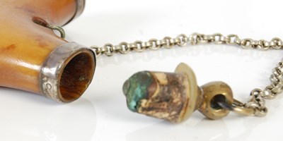 Lot 256 - A Scottish three-pronged antler snuff box,...