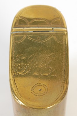 Lot 257 - A brass upright oval snuff mull, the...