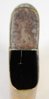 Lot 257 - A brass upright oval snuff mull, the...