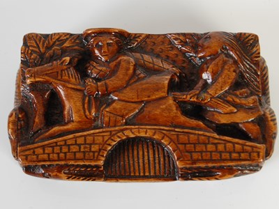 Lot 259 - A small Scottish treen 'blind man' snuff box,...