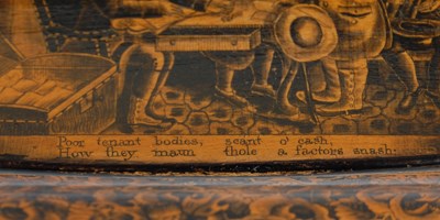 Lot 263 - A Mauchline ware penwork oblong snuff box, the...