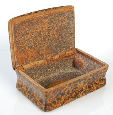 Lot 263 - A Mauchline ware penwork oblong snuff box, the...