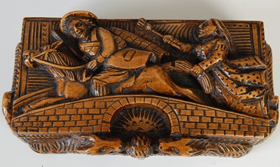 Lot 265 - A Scottish treen 'blind man' table snuff box,...