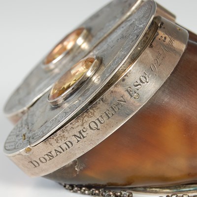 Lot 266 - A Scottish double deer's foot snuff box, the...