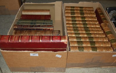 Lot 505 - Two boxes of books to include multiple volumes...