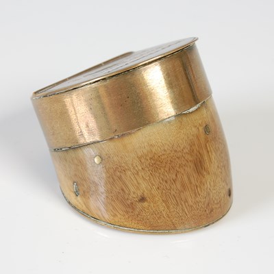 Lot 267 - A Scottish foal's foot snuff box, with brass...