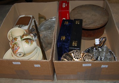 Lot 511A - Two boxes of mixed ceramics, glass and EP ware