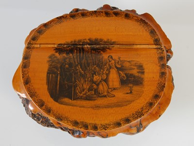 Lot 268 - A large Mauchline burr wood table snuff box,...