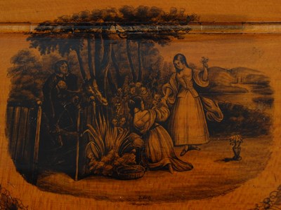 Lot 268 - A large Mauchline burr wood table snuff box,...